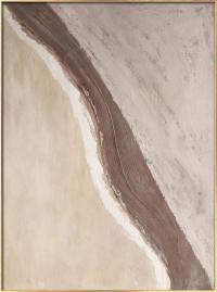 北欧现代简约侘寂风手绘抽象油画 << 黄金海岸>>230004A